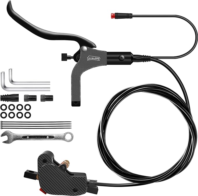 DYISLAND LD200 2 Kolben E-Fahrrad Hydraulische Scheibenbremse einstellen 2Stift Energie aus Elektrische Fahrrad Hydraulische Scheibenbremse Mit Montage Werkzeug: Weiß