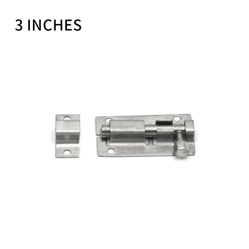 Verrous de porte de meuble, serrures en acier inoxydable de 1.5/2/3/4/6/8/10/12 pouces, loquet de chaîne de porte coulissante pour quincaillerie de sécurité de portail: Un