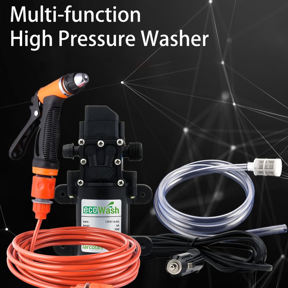 12V High Power Elektrische Auto Wassen Reinigingsmachine Waterpomp Nozzle Cleaning Kit Auto Wassen Cleaner En Draagbaar