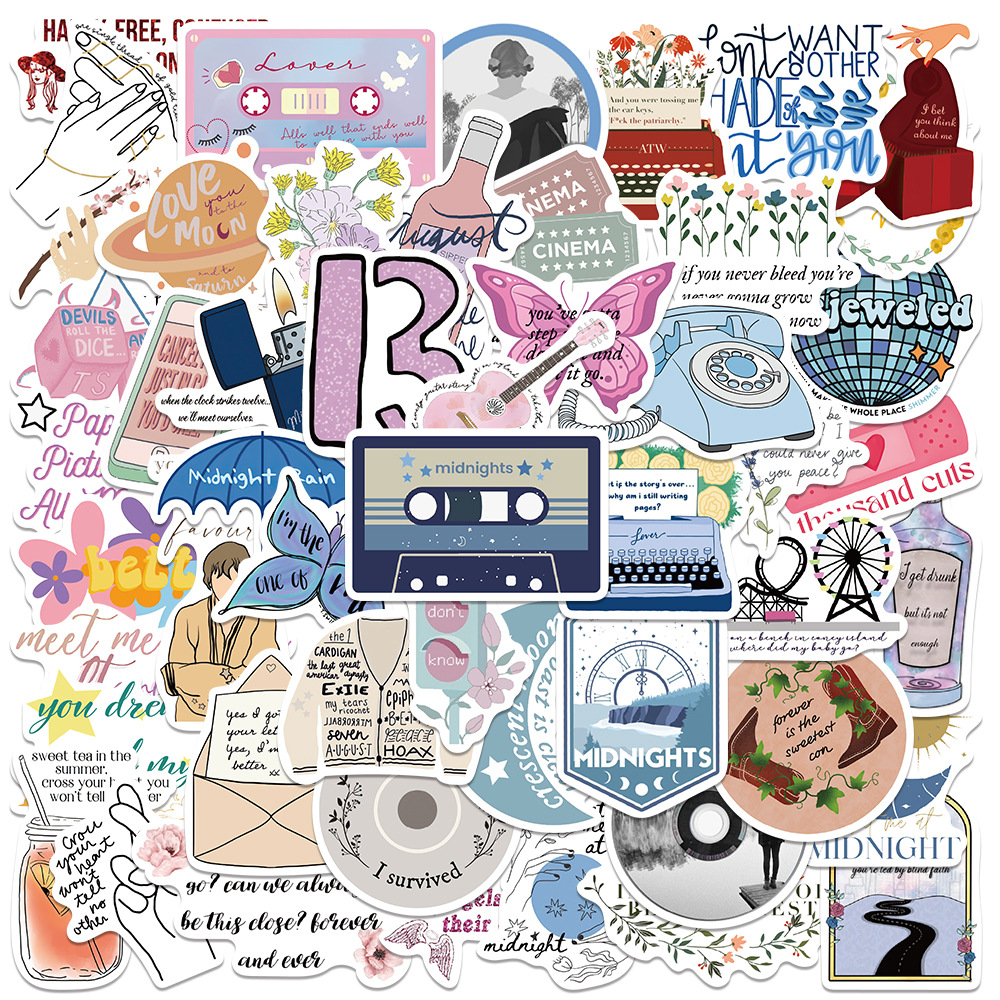 50PCS/Pack Kawaii Taylor Swift Stickers DIY Waterproof Graffiti Stickers For Phone Laptop Suitcase Notebook Skateboard: Default Title