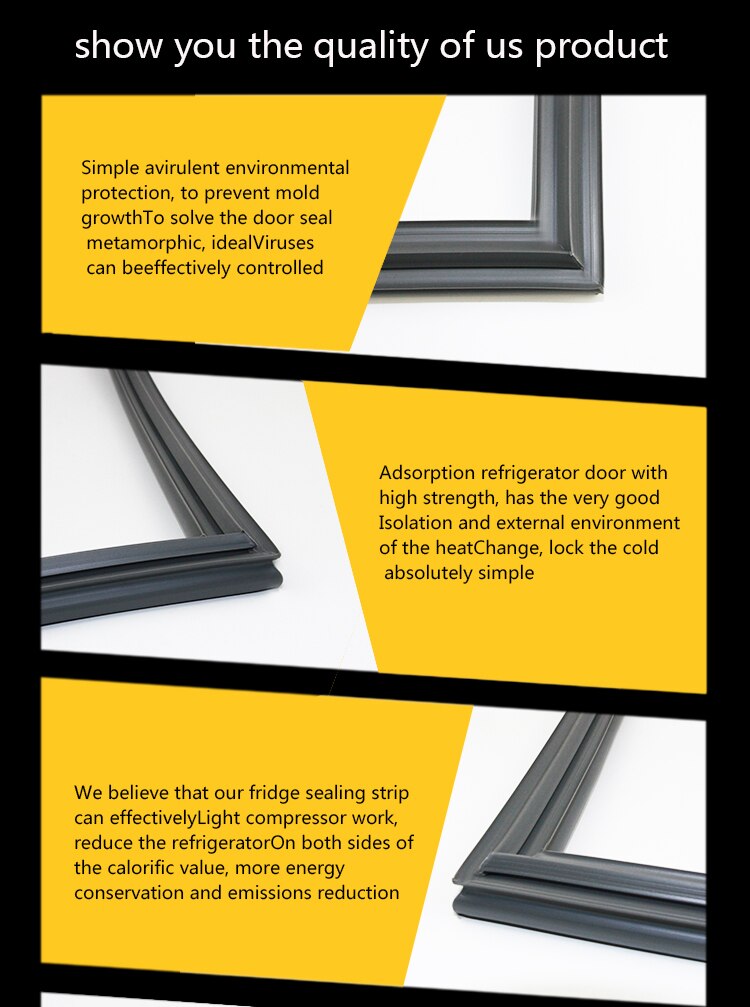 Top flexible refrigerator magnetic door seal gasket for commercial cabinet