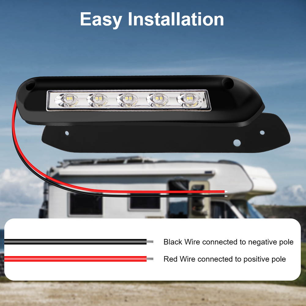 12V/24V Caravan Interior Wall Lamps Caravan Accessories RV Van Trailer Exterior Lamp LED Awning Porch Light Light Bar Waterproof