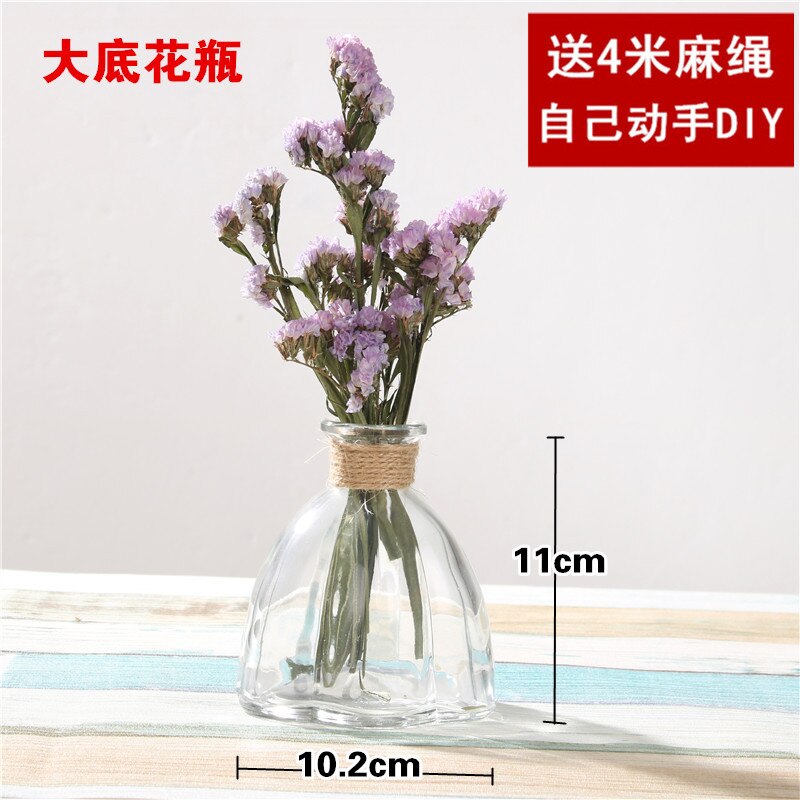 Jarrón de vidrio transparente , florero moderno minimalista hidropónico nórdico, adornos para el hogar, florero de flores secas: A- without flowers