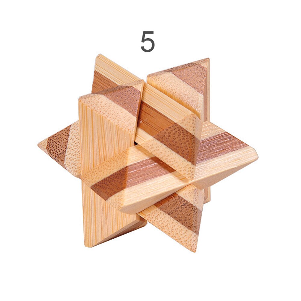 3D Wooden Interlocking Burr IQ Brain Teaser Kong Ming Lock Puzzles Game Toy Small Size For Adults Kids: 5