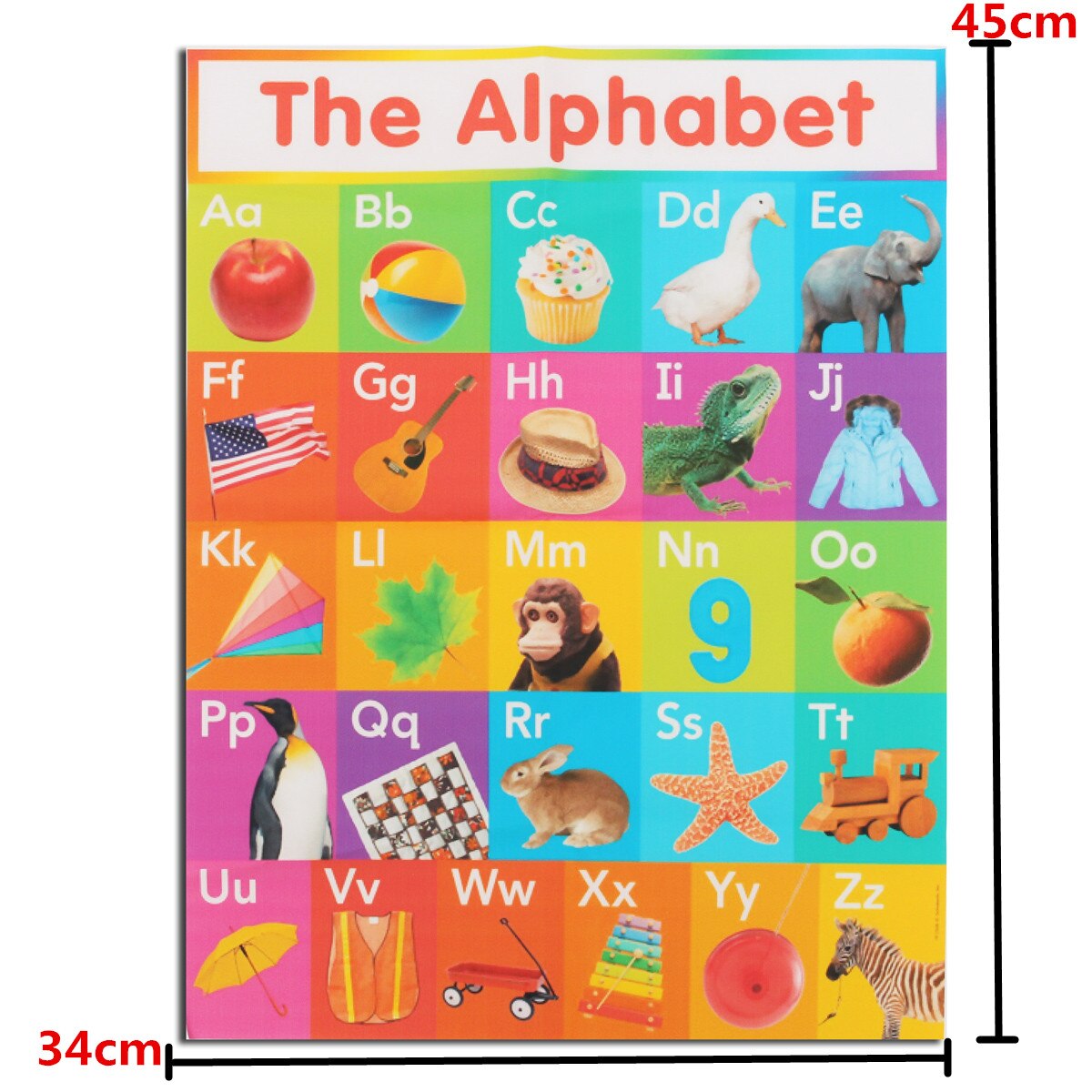 ABC Kids Education English Language Poster A4 Alphabet Animal Poster Baby Early Learning Silk Light Canvas Painting Home Decor