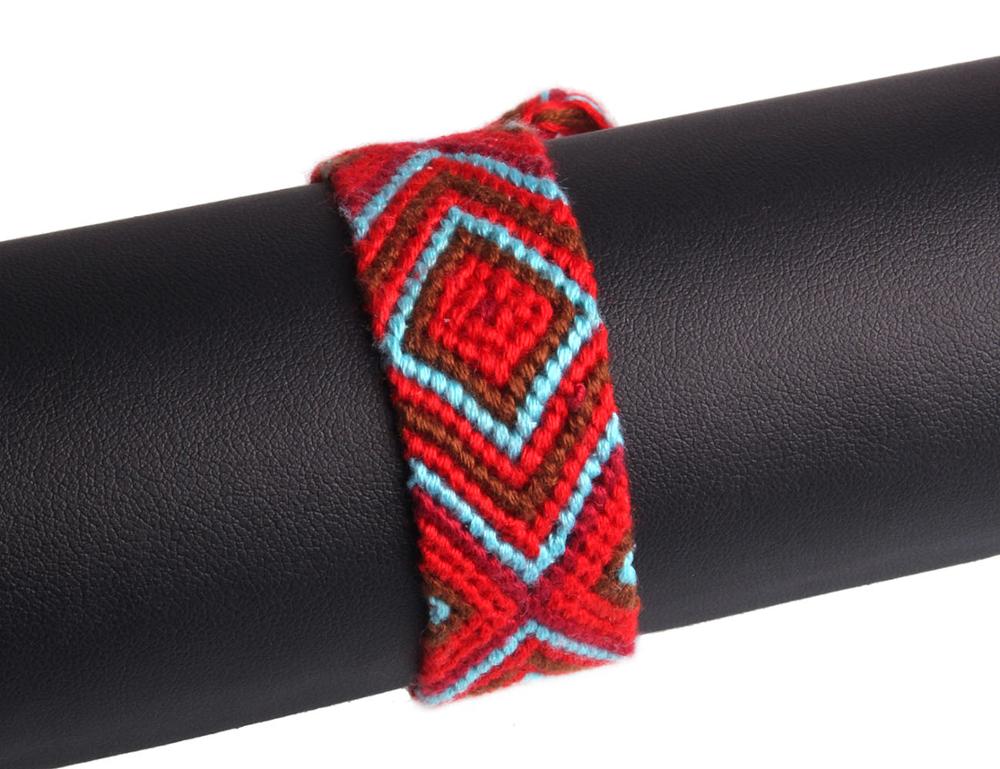 Boho Veelkleurige Boze Oog Geweven Vriendschap Armband Vrouwen Mannen Chevron Cross X Rood Blauw Borduurwerk Floss Zomer Sieraden