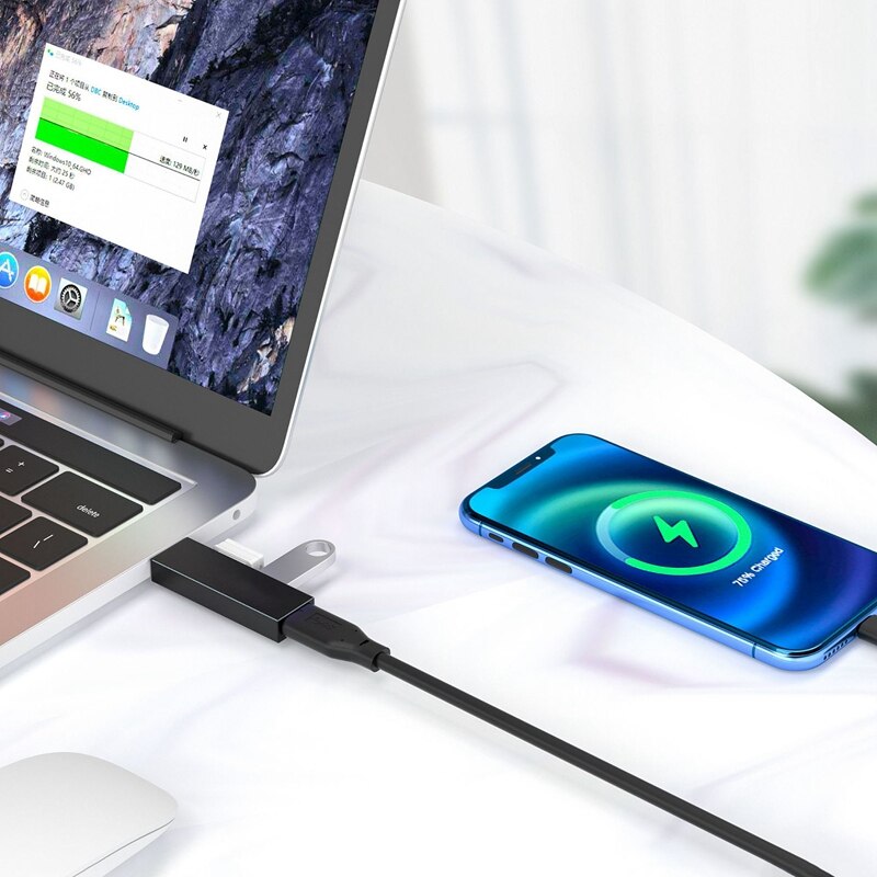 -USB Hub 3-Port USB 3.0 Mini Hub Splitter Cable Adapter for Laptop Docking Station