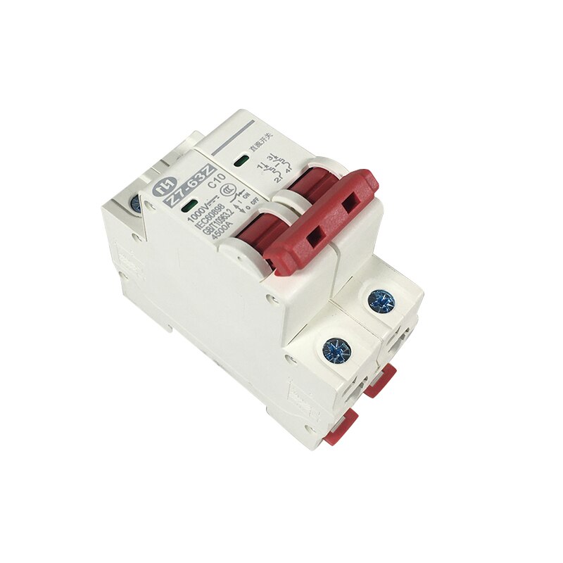 Mini Disyuntor Solar De 2P Cc 500V 1000V, 6A, 10A, 16A, 20a, 25a, 32A, 40A, 50A, 63A Dc, Mcb Para Sistema Pv