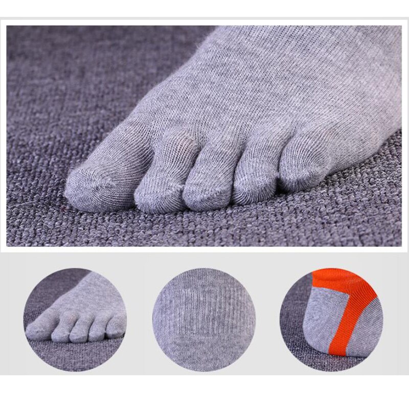 Pure Cotton Five Finger No Show Socks Mens Sports Breathable Comfortable Shaping Anti Friction Ankle Socks With Toes EU 38-44