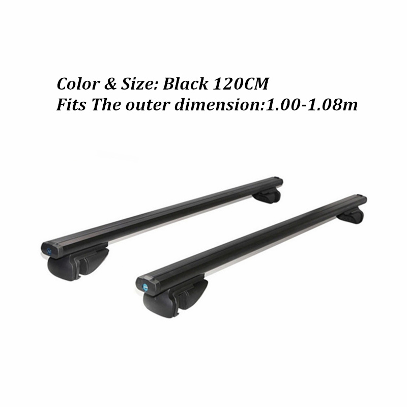 ALWAYSME 2PCS 120 Or 135CM Universal Fits Car With Original Roof Rack SUV Roof Rack Crossbars For Kayak Cargoline Snowboarding: 2PCS 1.20M Black