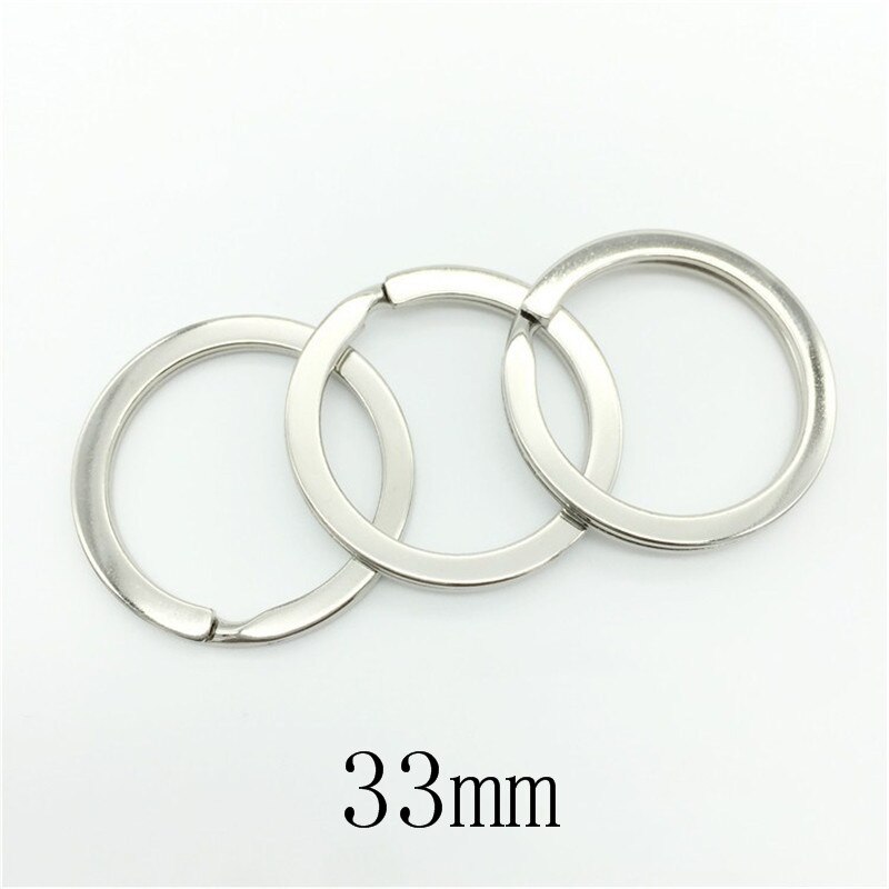 20pcs 25/28/30/35mm Rhodium Keychain Circle Keyring Findings Fit DIY Keychain Ring Circles Accessories: 33mm