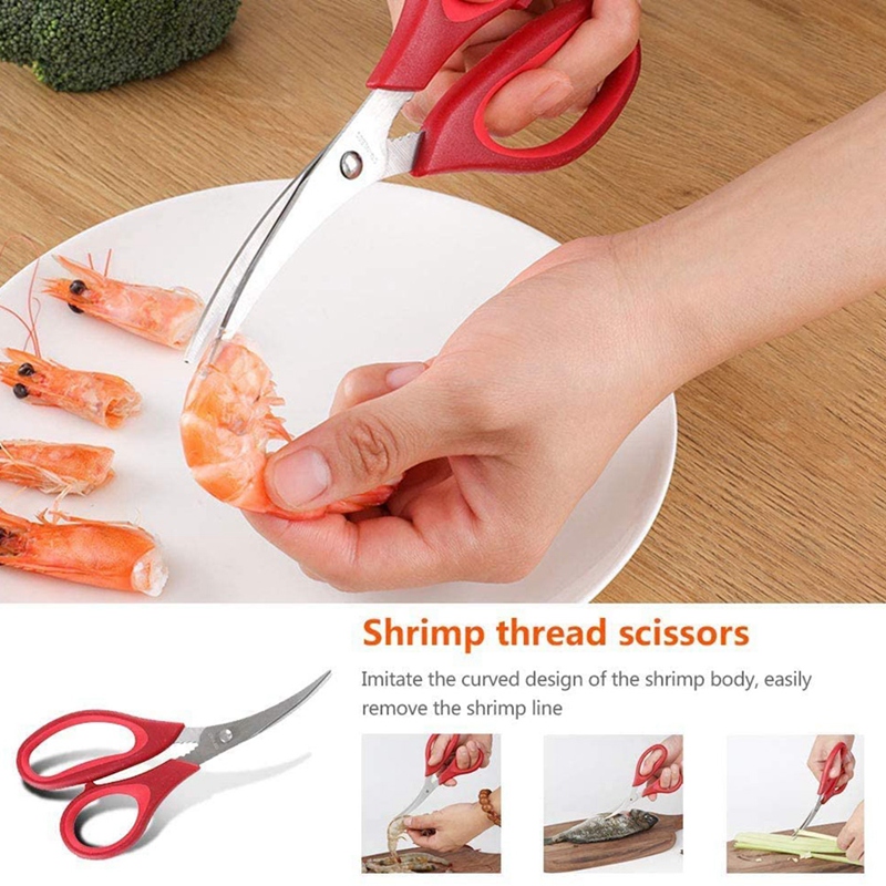8 Pcs Seafood Tools Set,Includes 2 Crab Crackers,2 Lobster Shells, 2 Crab Leg Forks,1 Crab Mallet and 1 Seafood Scissor