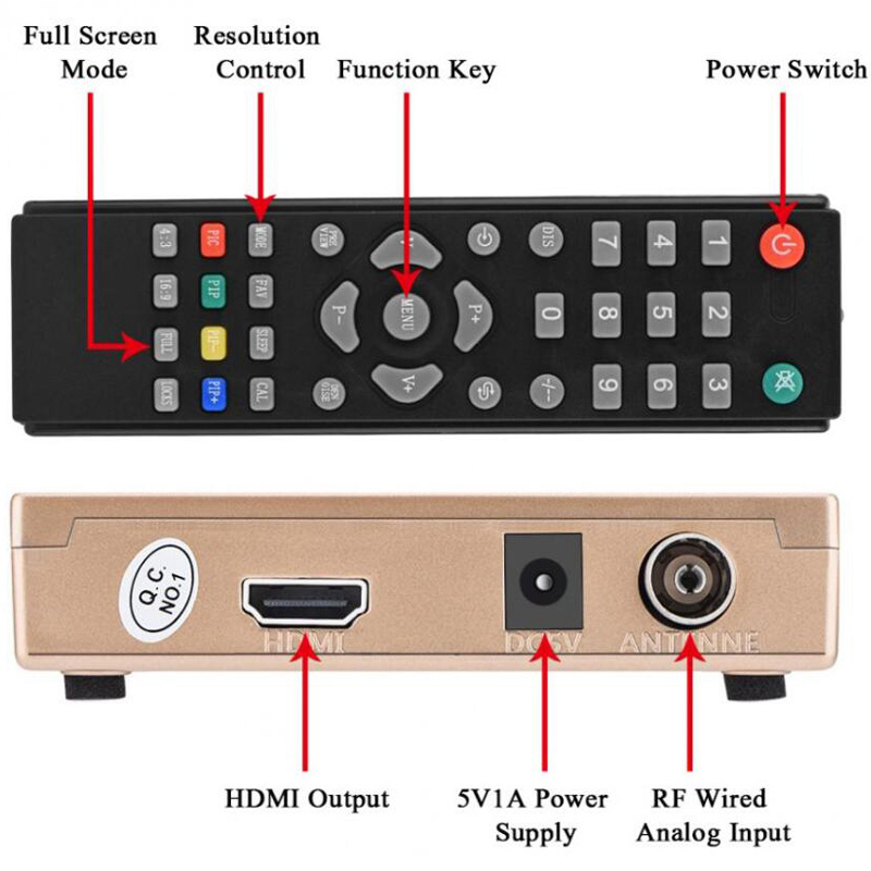 Adattatore convertitore da RF a HD ricevitore analogico TV scatola analogico digitale scatola