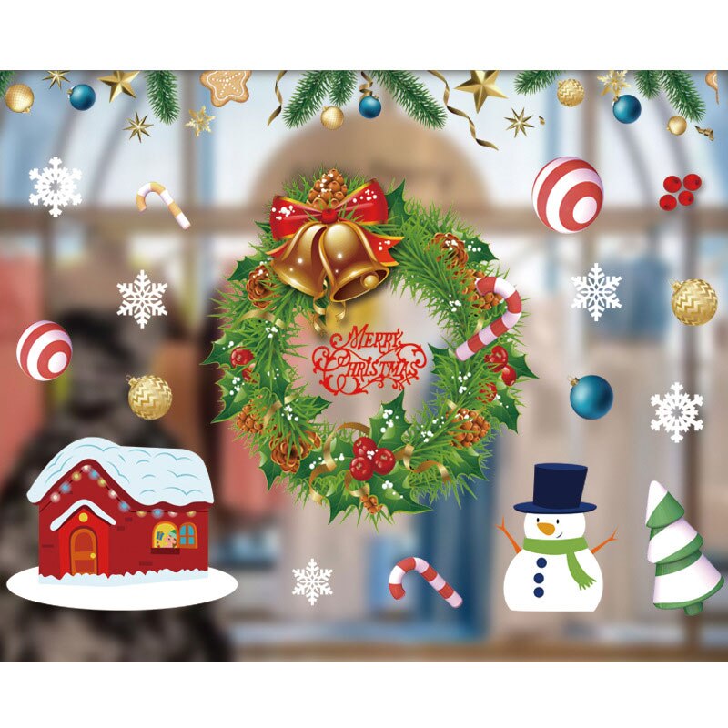 Christmas Window Clings Christmas Snowflake Window Stickers Decals Reusable Electrostatic for Window Glass Mirror Decoration