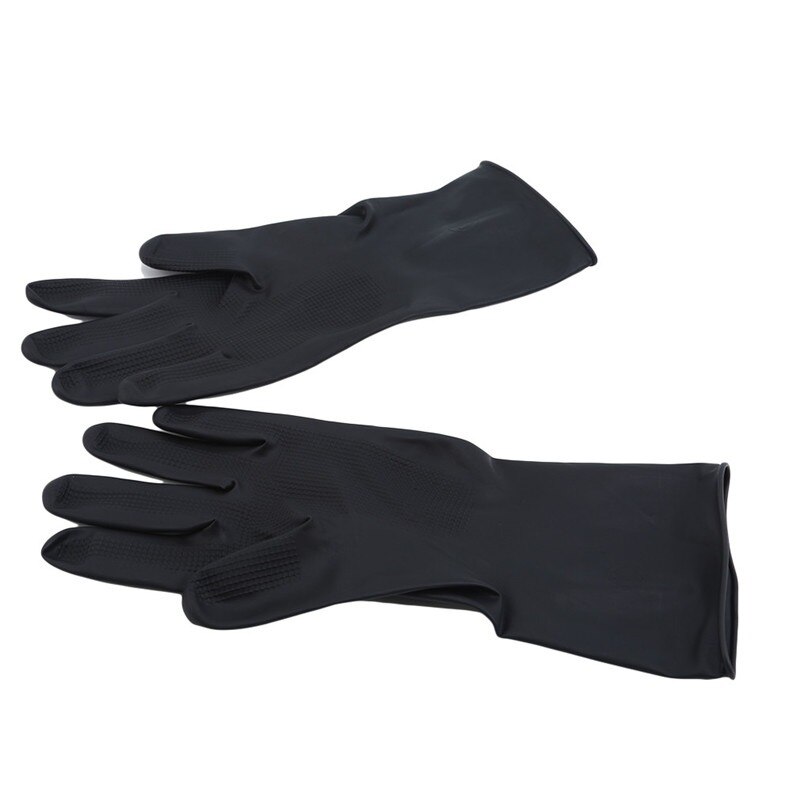 1 par de guantes antideslizantes para teñir el cabello, uso repetido de guantes, herramientas de salón, látex negro con partículas de guantes