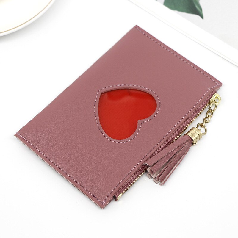 dames portefeuille en cuir synthétique polyuréthane dames porte-monnaie dames crédit portefeuille porte-cartes femmes multi-carte carte sac: rose pink