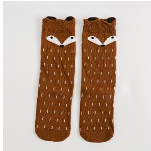 Fox Socks Calcetines de animales de bebé para niños, hasta la rodilla lindo bebé niña calcetines largos calentadores de piernas niño Kawaii largo bebé niños niña calcetín alto de rodilla: Azul cielo / 1T to 2T