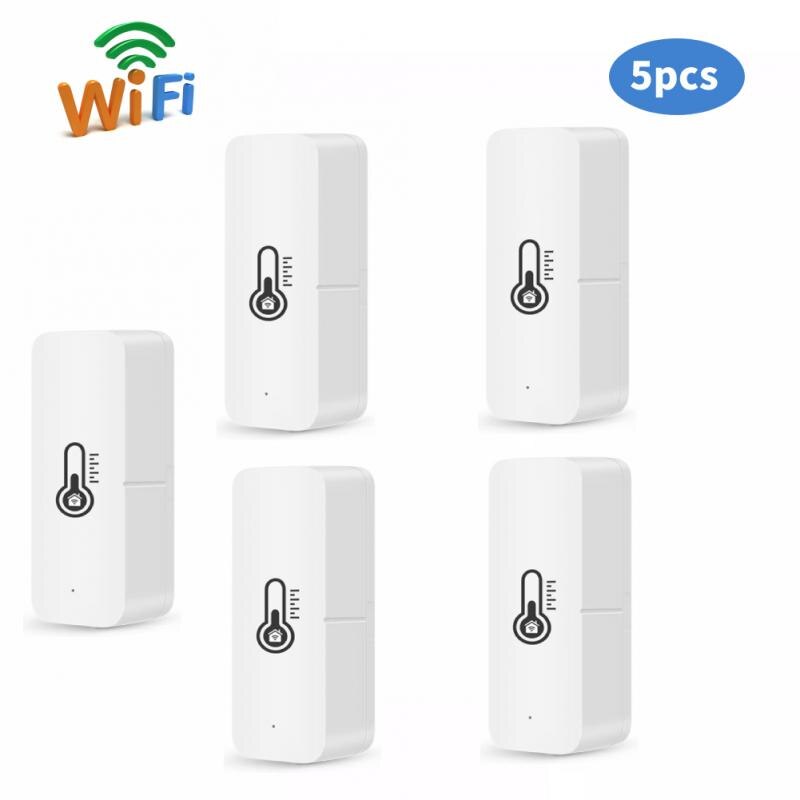 Wifi ZigBee Tuya Smart Temperature And Humidity Sensor Smart Home Indoor Hygrometer Controller Monitoring For Alexa Google Home: wifi 5pcs