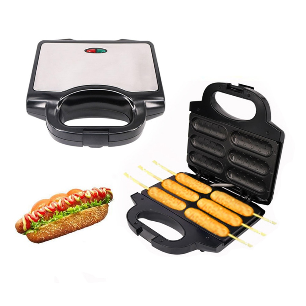 850W Electric Sausage Maker Automatic Mini Dog Bread Machine Toaster Sandwich Iron Toaster Baking Breakfast Pan Oven EU