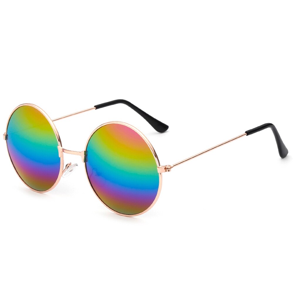 Nuevas Gafas de sol redondas para mujer, montura Retro dorada plateada negra, Gafas Unisex para hombre y mujer, Gafas de sol para hombre: Gold Colors