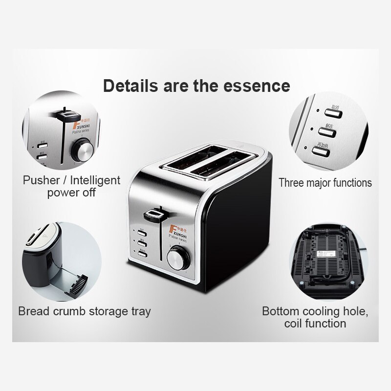 Sandwich Kitchen Appliances Two-Piece Fully Automatic Stainless Steel Electric Toaster Household Bread Maker