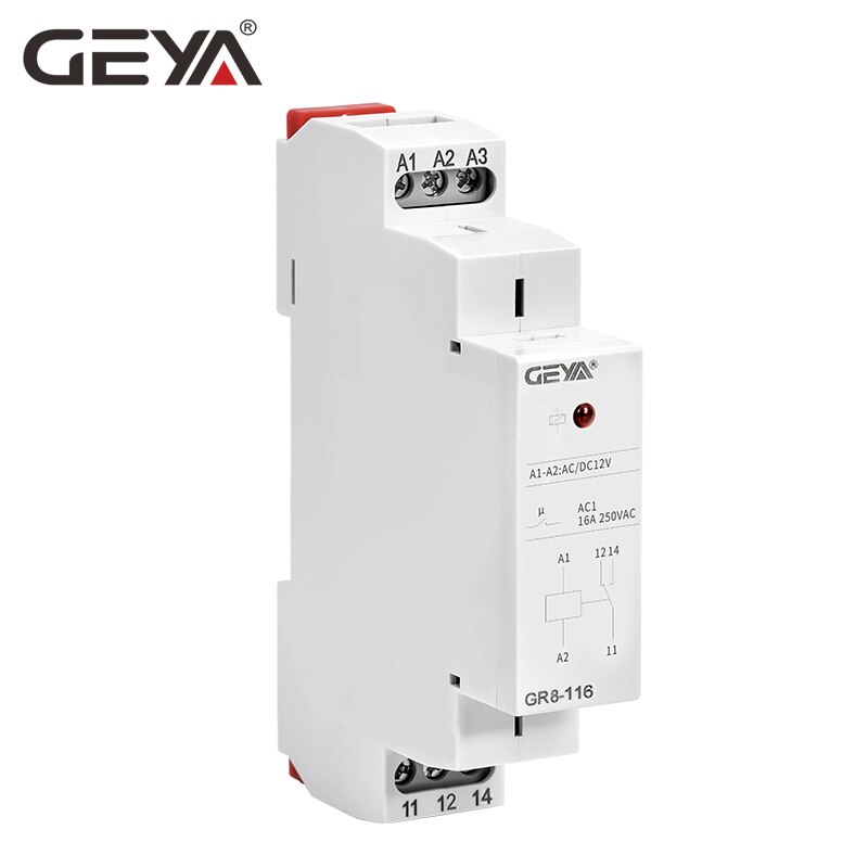GEYA GR8 Intermediate Relay AC/DC12V 24V 48V 110V AC230V Auxiliary Relay 8A 16A 1SPDT 2SPDT 3SPDT Electronic Relay Switch