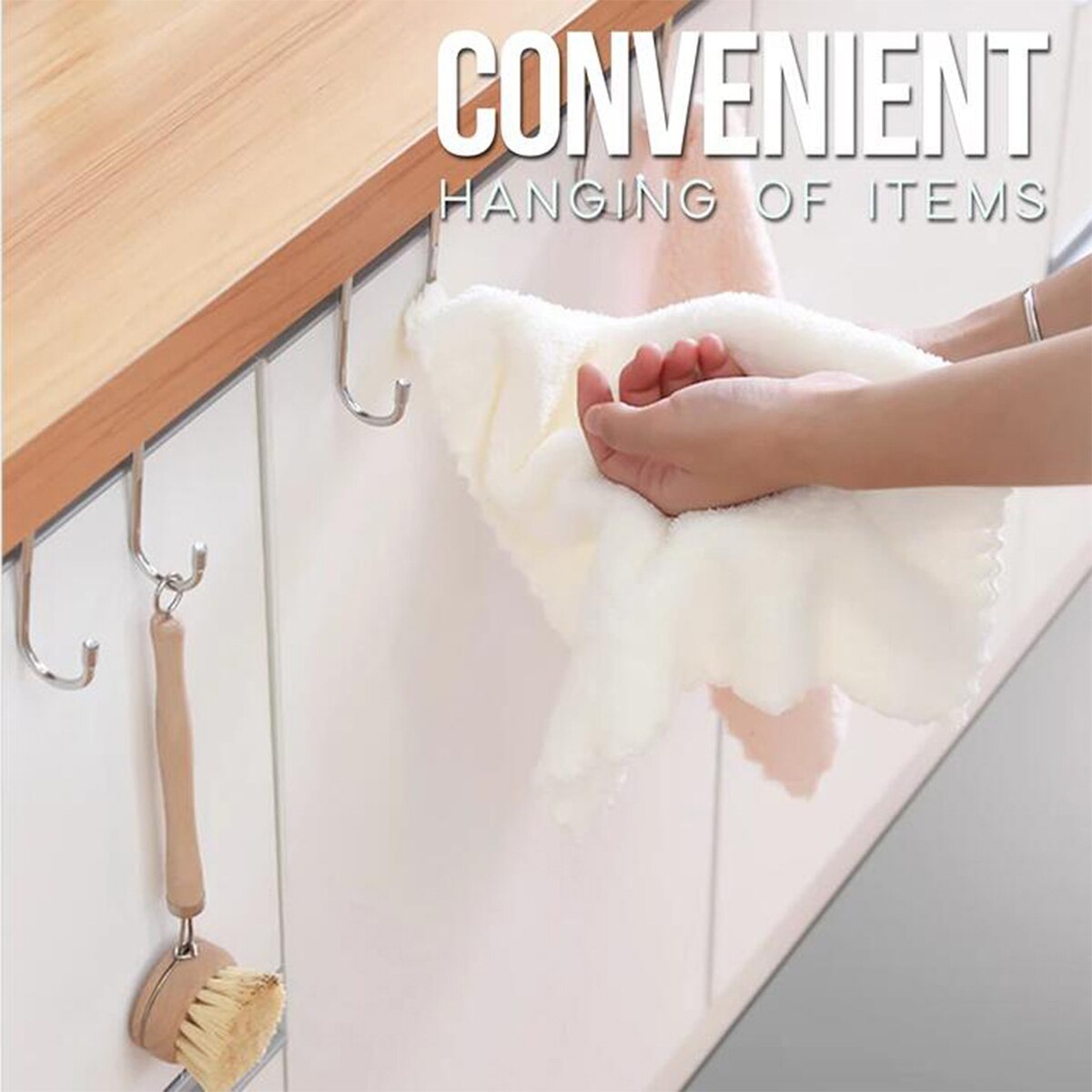 4Pcs S Shape Over The Door Double Hook Dual Cabinet Closet Hanging Hook for Home Bathroom Kitchen Cabinet Door
