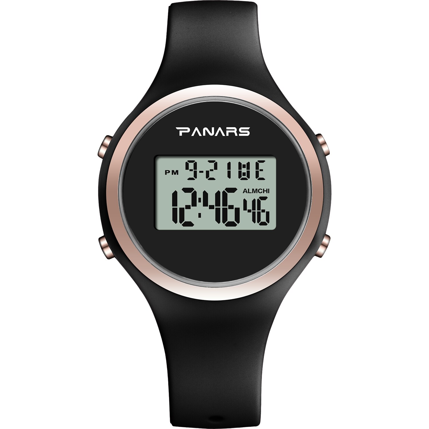 Relojes electrónicos para mujer, pulsera Digital Led de silicona, color rosa y negro, para vestido de tirantes, reloj deportivo femenino: 8122 Black