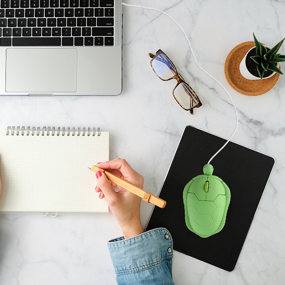 Cute Animal Turtle Shape USB Wired Mouse 1000DPI 3 Buttons Kids Children Optical Mice for PC Laptop Computer