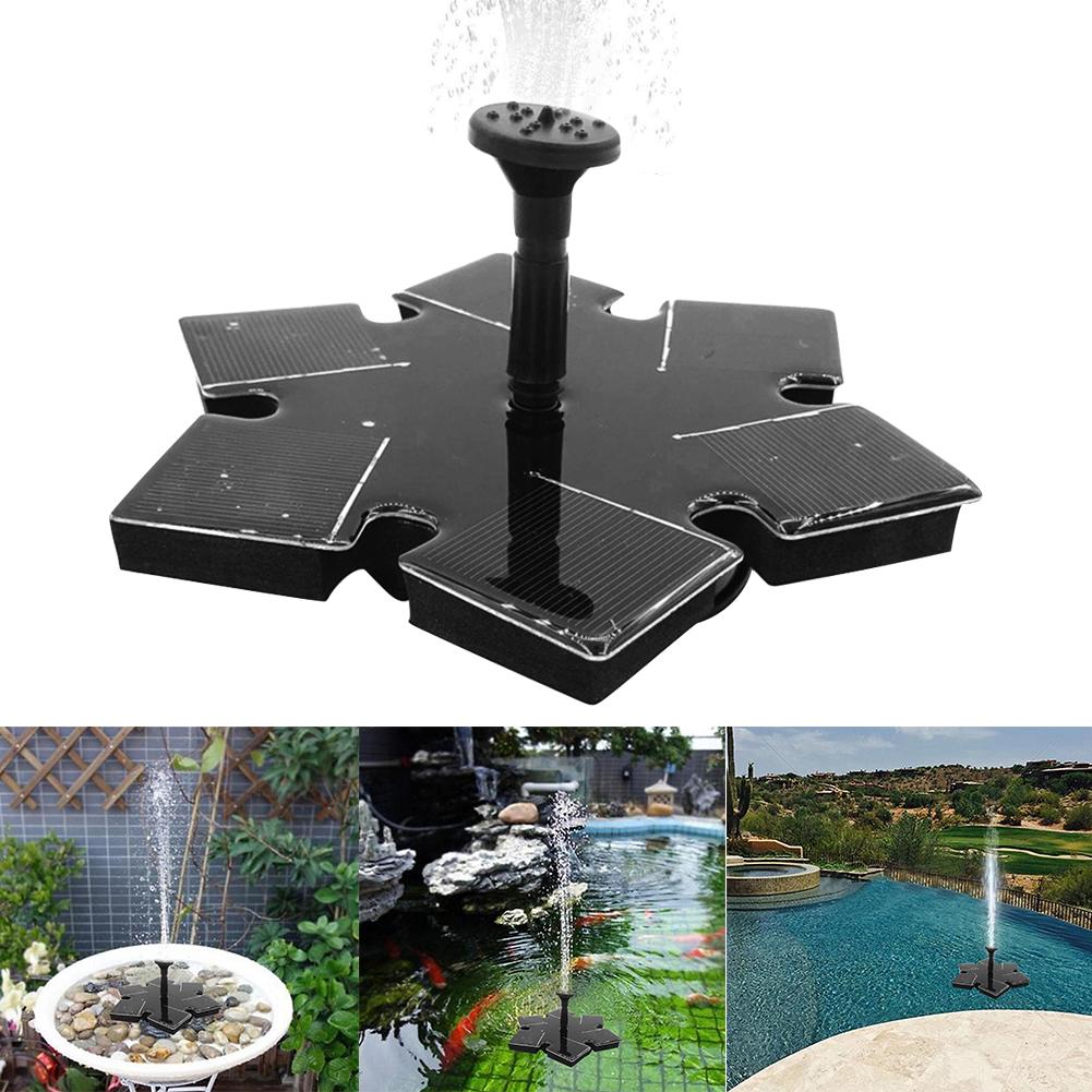 Snowflake Solar Water Fountain Power Garden Pond Decor Floating Fountain Freestanding Submersible Solar Panel Water Pump Kit