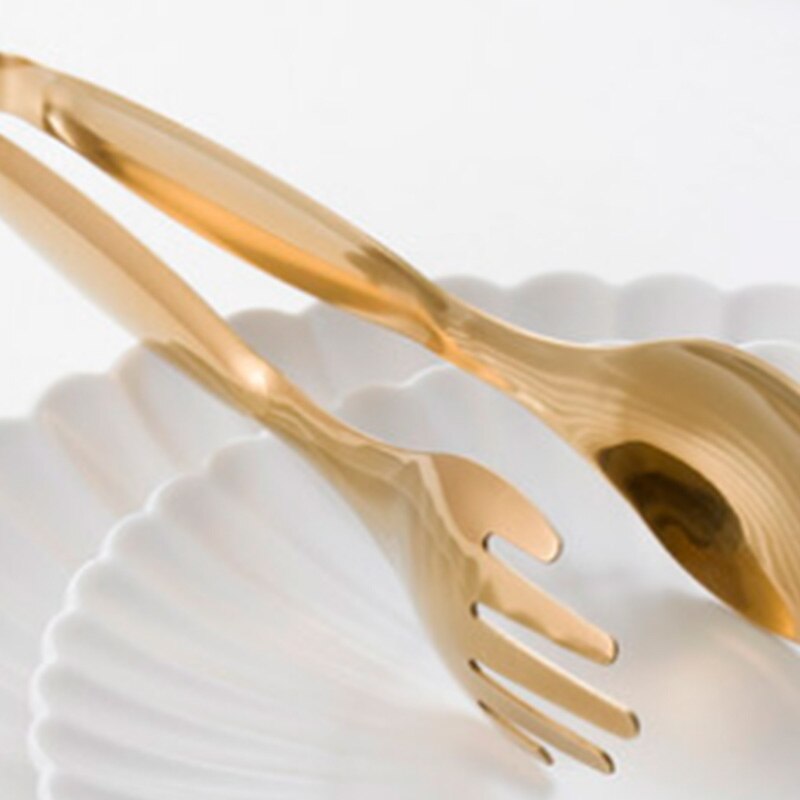 Edelstahl Lebensmittel Zange Gold Küche Utensilien Buffet Kochen Werkzeuge BBQ Clips Brot Steak Tong
