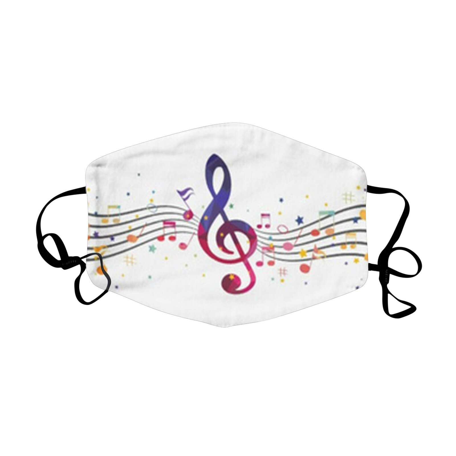 Máscara de esqui adulto moda musical nota impressa bandana lavável reusável designer tecido lavables bandana: J