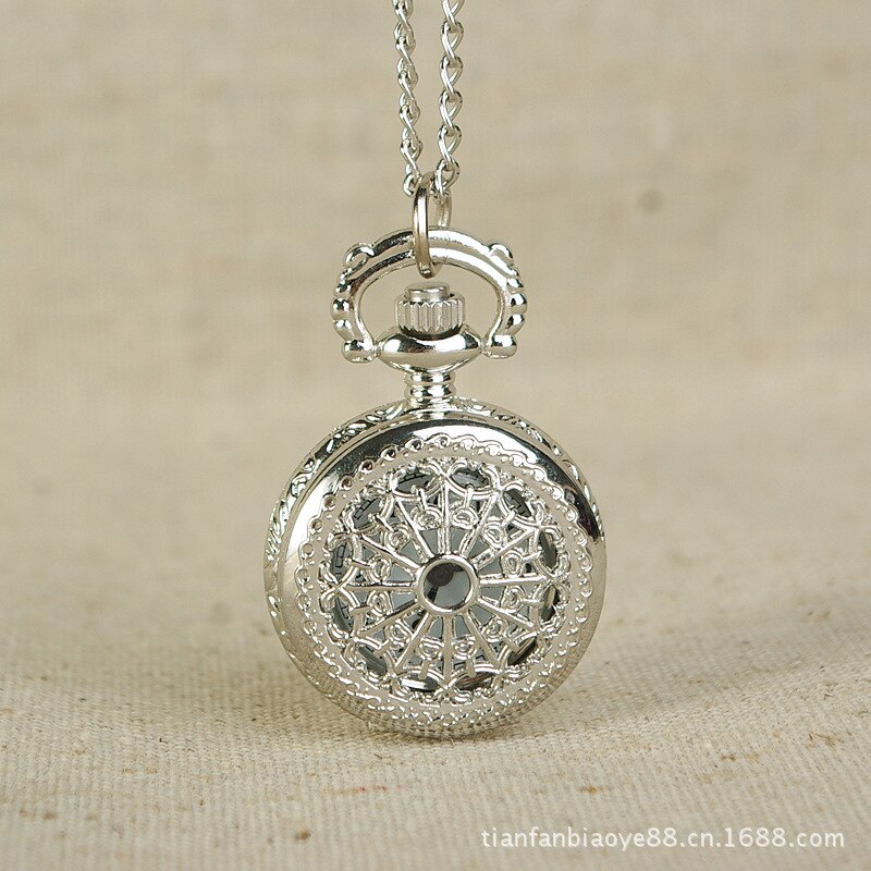 6009Small spider web pocket watch hollow silver back pattern personality pocket watch tide female pocket watch: Default Title