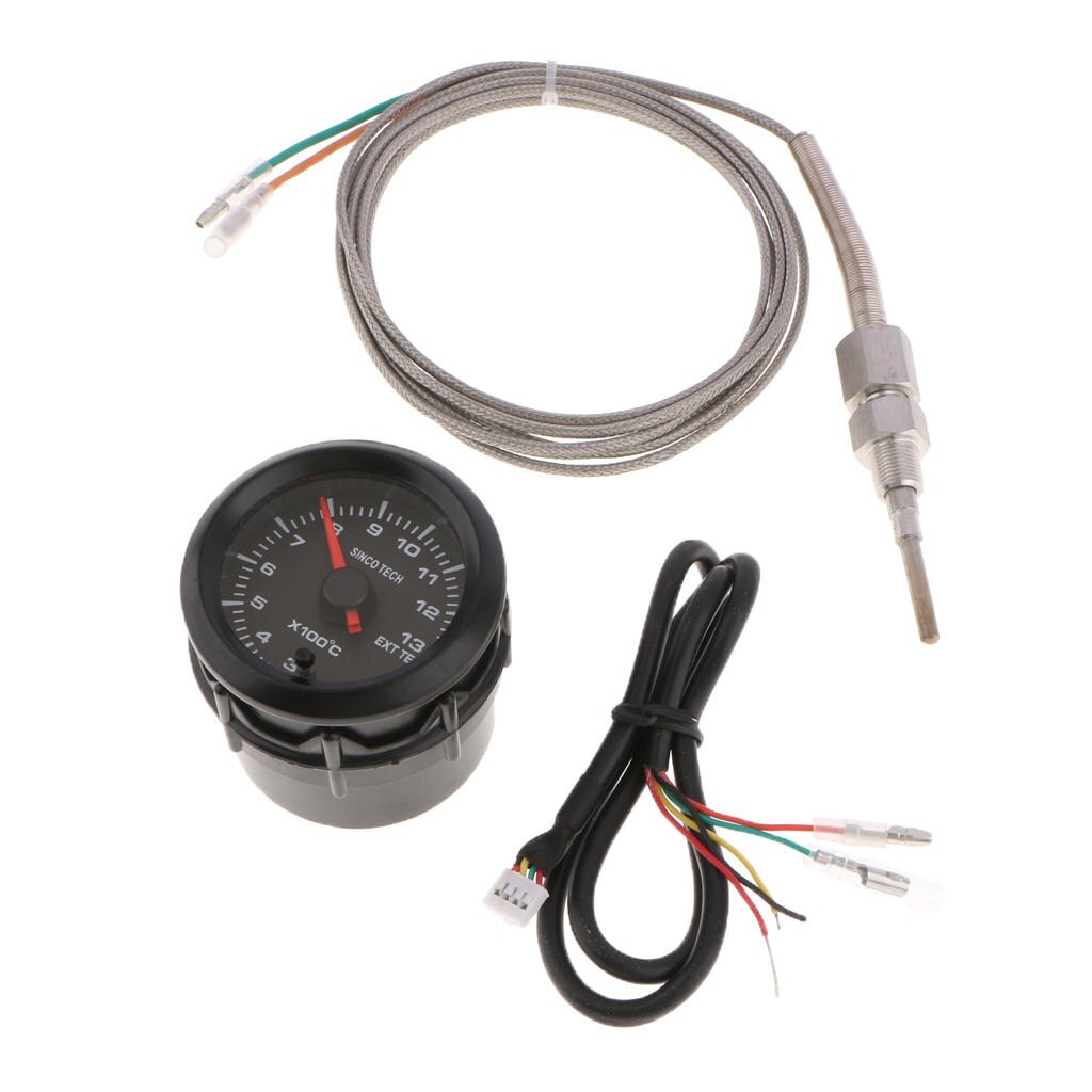 Gasoline Car Truck Digital LED EGT Exhaust Gas Temperature Gauge With Cable