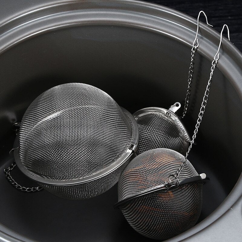 4.5/5.5/7/9cm Stainless Steel Tea Infuser Sphere Locking Spice Tea Ball Strainer Infuser Tea Filter Strainers Kitchen Tools 1pc