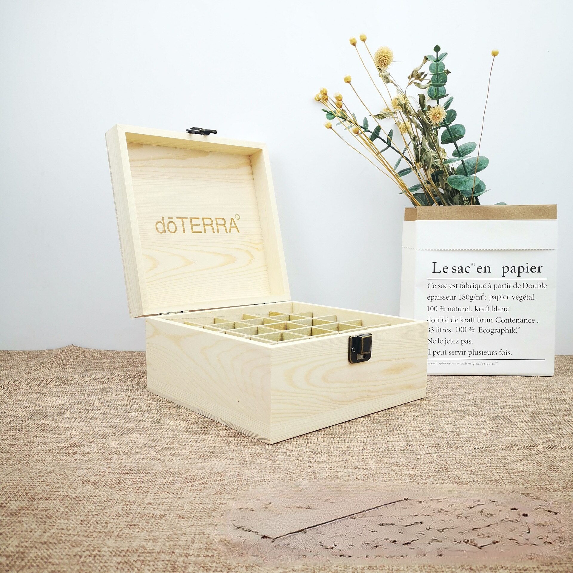 Voor Doterra Houten Opbergdoos 25 Slots Carry Organizer Etherische Olie Flessen Aromatherapie Container Opbergdoos Geval