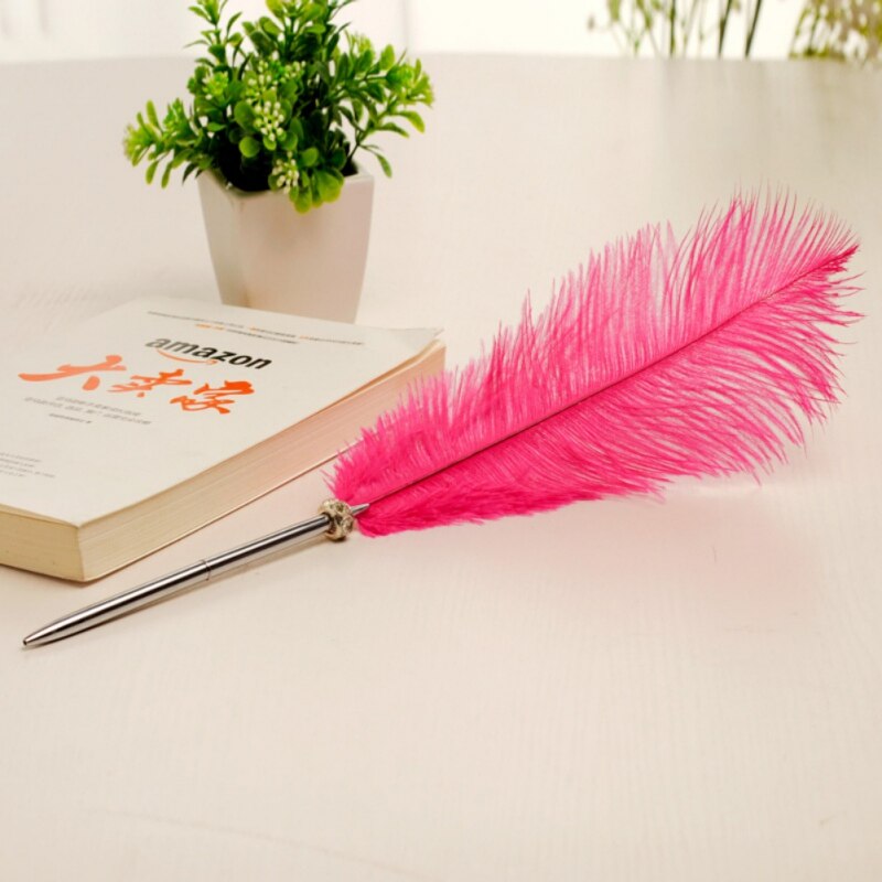 Creatieve Kleur Veer Metalen Balpen Ganzenveer Duurzaam Nuttig Dagelijks Briefpapier Kantoor Thuis Leveringen: MR