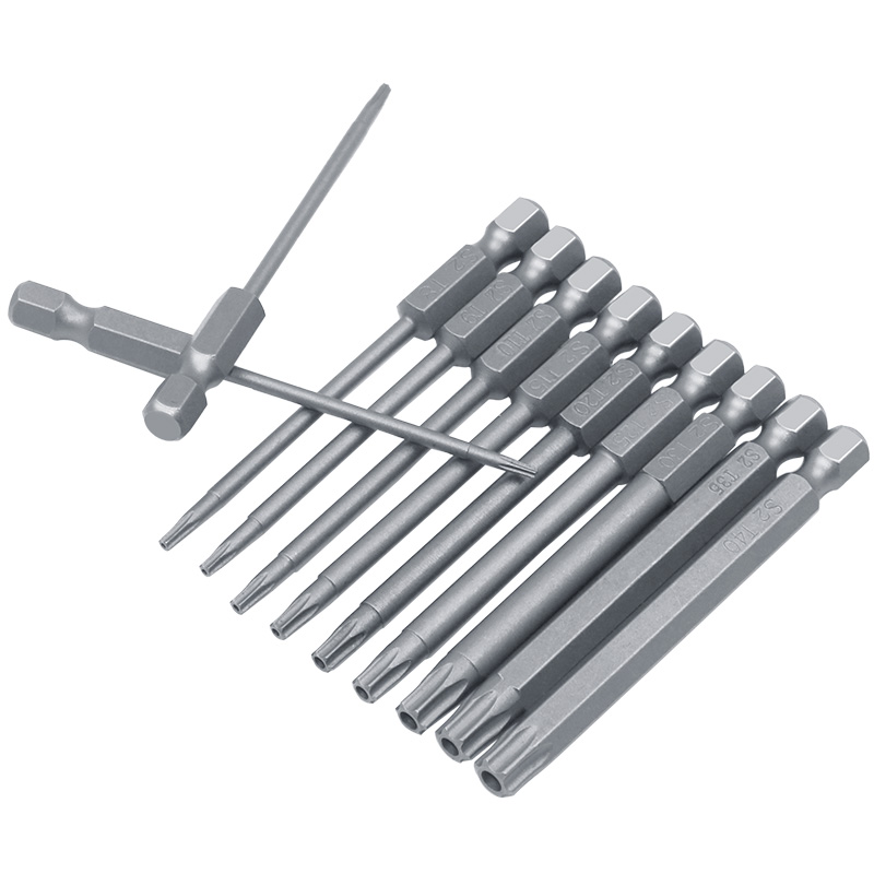 11/12 Stuks Holle Pruimenbloesem Schroevendraaier Hoofd 50 Mm 75 Mm 100 Mm Lange S2 Zeshoekige Handvat Schroevendraaier bit Elektrisch Gereedschap Boor Set