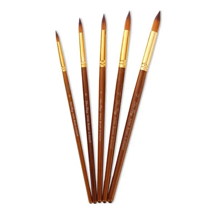12Pcs/lot Paint Brush Set Art Drawing Brushes Wooden Handle Brushes For Acrylic Painting Supplies: green