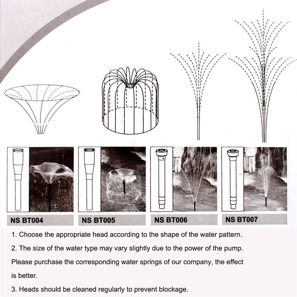 8Pcs Tuin Fontein Pomp Waterval Head Set Tuin Landscaping Fish Tank Dompelpomp Multifunctionele Nozzles