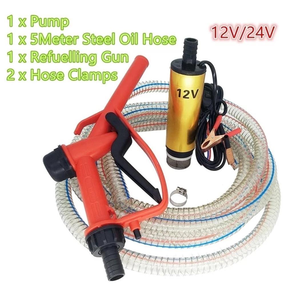 Portable Electric Fuel Pump Oil Pumping 60W With 5M Wire Micro Submersible Pump 12V 24 Volt Submersible Oil Pumping Water