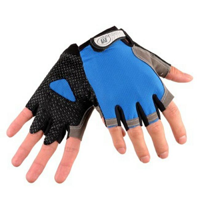 Ciclismo Mezza finger gloves guanti di Fitness Donne Degli Uomini A Cavallo Della Bici MTB Outdoor Mountaineer antiscivolo Sport Fitness: Blu / M