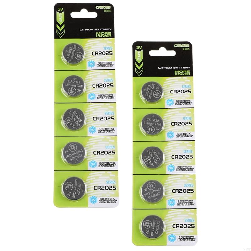 Xxuc 5/10pieces CR2025 3V Lithiumbatterie Hochen -Energiedichte CR2025 -Batterien für Fernbedienungen Spielzeug digitaler