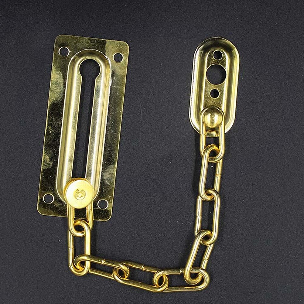 Slide Bolt Latch Gate Latches Safety Door Chain Lock with Anti-Theft Heavy Duty Iron Brushed Nickel