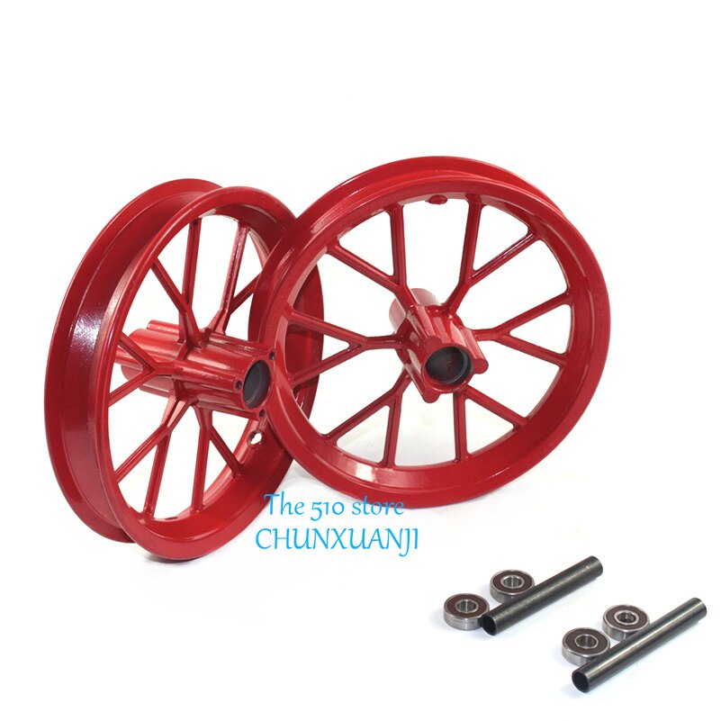 Paire avant arrière 121/2x2.75 pneu roue jante remplacement pour 49cc Mini Moto Pocket Dirt Bike, rouge