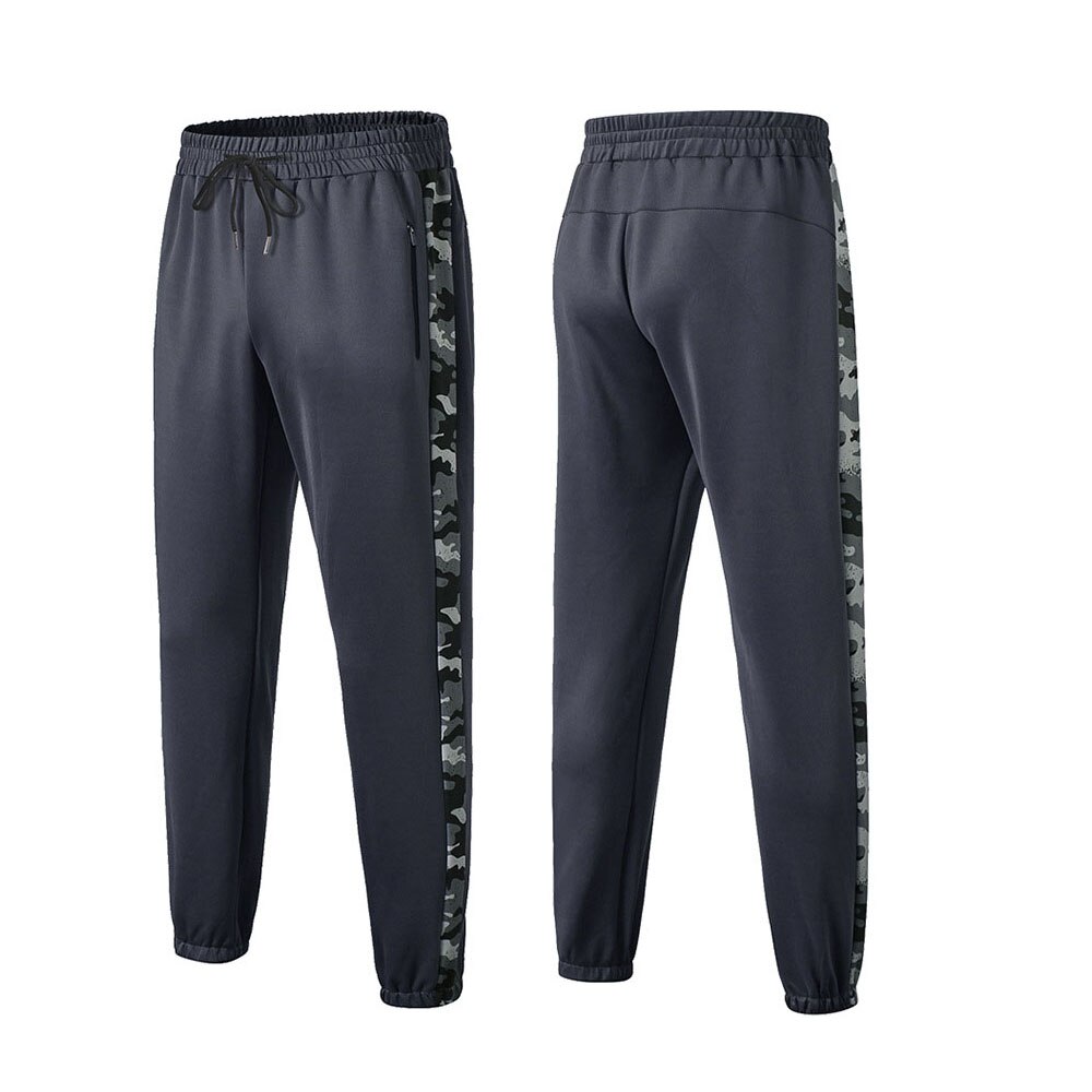 Mænd sport løse lange bukser dagligt fitness fitnesscenter løb afslappet bukser snøre med lynlåslomme mandlige bodybuilding joggingbukser