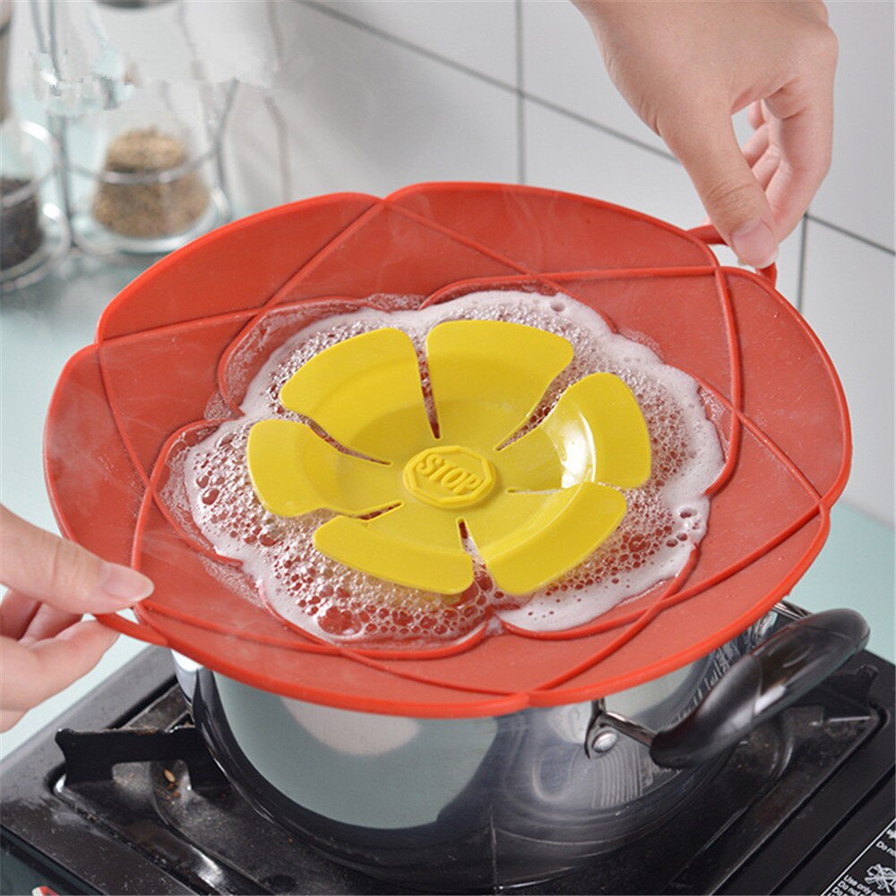 26CM Silicone Pan Lid with Frying Pan Prevent Splash Boiling Dust Pan Lid Flower Wok Pan Lids Pan Cover Silicone Pan Covers