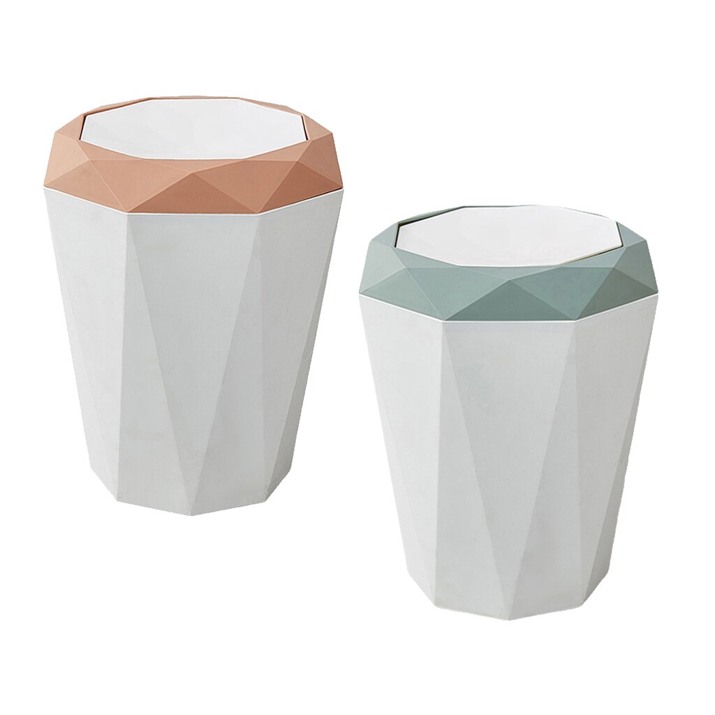 2 Pack Modern Home Waste Rubbish Garbage Bin Trash Can Dustbin Indoor Hotel