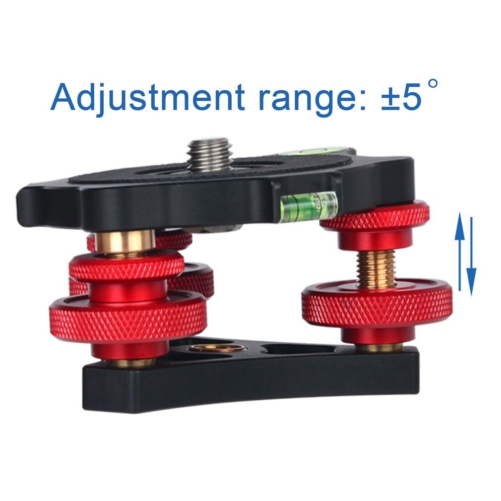 LP-64 caméra trépied tête nivellement Base alliage d'aluminium Triple-roue précision niveleur niveau à bulle 3/8 "charge de la vis 15kg