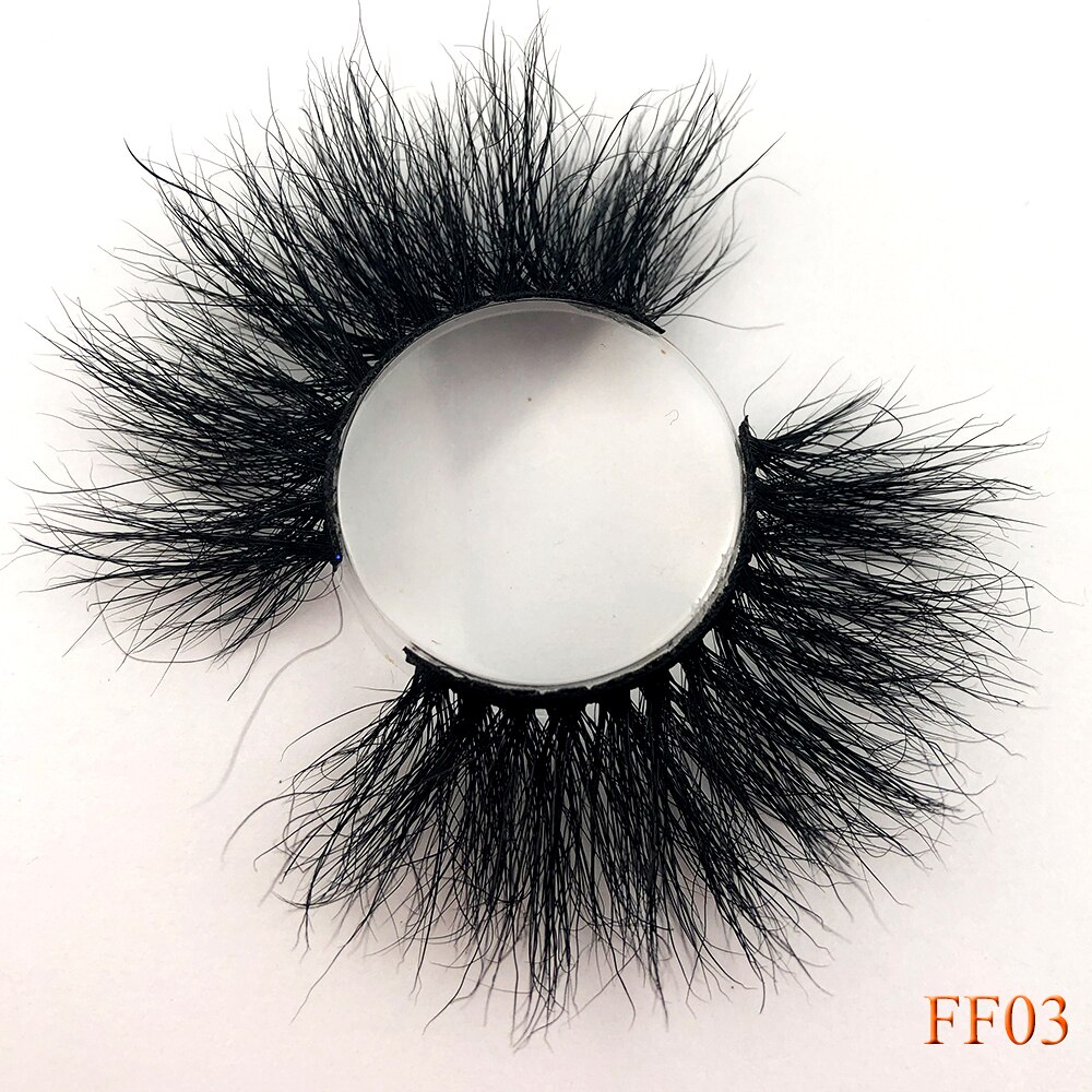 100% cils de vison 25mm cils moelleux en désordre 3D faux cils dramatiques longs cils naturels gros maquillage cils de vison: FF03